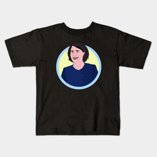 Gladys Berejiklian Kids T-Shirt by DiegoCarvalho